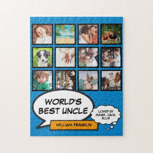 Puzzle Best Uncle 12 Photo Blue Fun Comic Book Modern