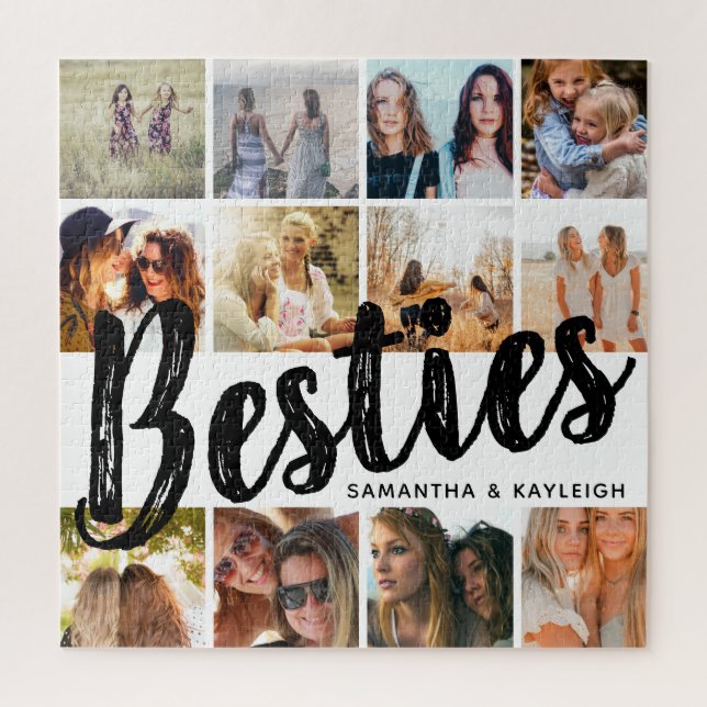 Puzzle BESTIES, Collage de photos et noms | BFF (Vertical)