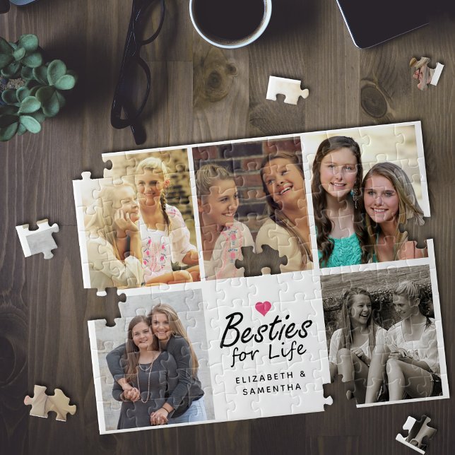 Puzzle Besties pour la vie Script Best Friends Photo Coll (Créateur téléchargé)