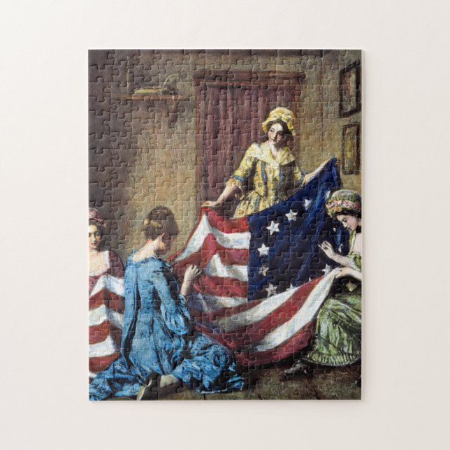 Puzzle Betsy Ross Sewing The American Flag (Vertical)