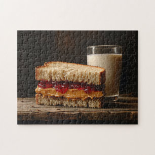 Puzzle Beurre d'arachide et Lait sandwich à la gelée