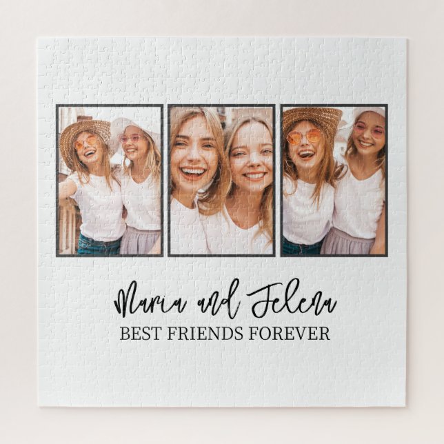 Puzzle BFF Photo Collage Cadeau personnalisé (Vertical)