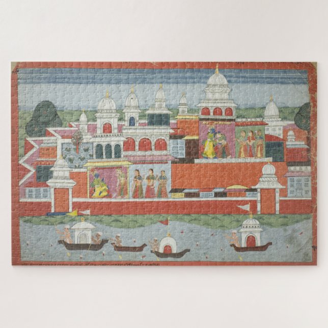 Puzzle Bhagavata Purana Page manuscrite Rukimi Krishna (Horizontal)