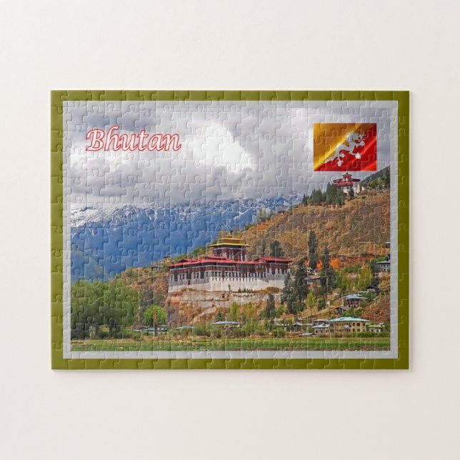 Puzzle Bhoutan - Le Dzong dans la vallée du Paro - (Horizontal)