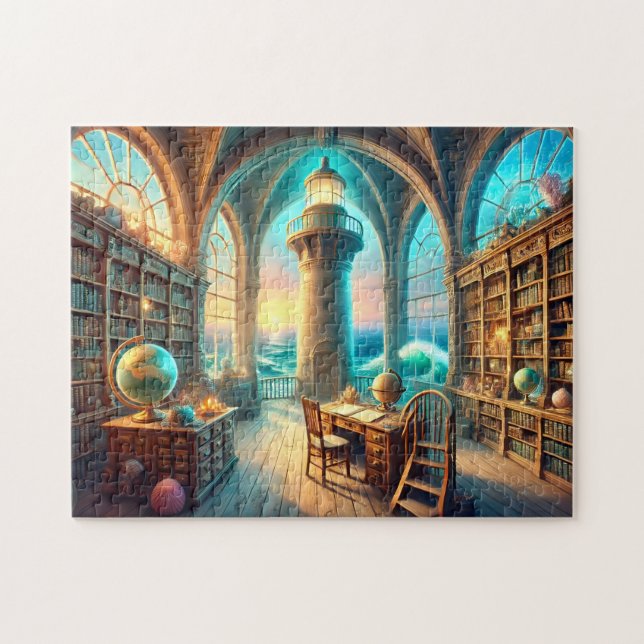 Puzzle Bibliothèque du phare Tour Océan Salle de lecture (Horizontal)