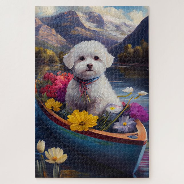 Puzzle Bichon Frise sur une pagaie : une aventure Pittore (Vertical)