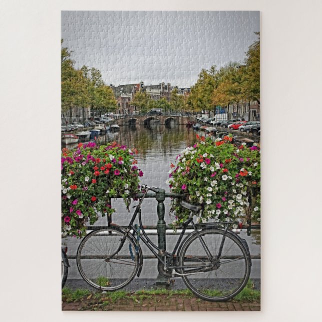 Puzzle Bicyclettes et canaux à Amsterdam - 20x30 - PC (Vertical)