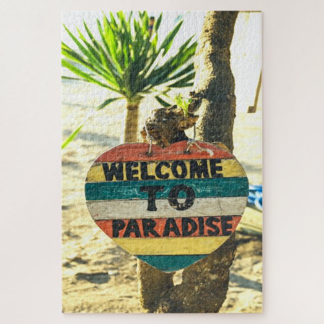 Puzzle Bienvenue à paradise Beach Ocean (Vertical)