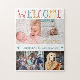 Puzzle BIENVENUE nouveau bébé naissance personnalisée pho