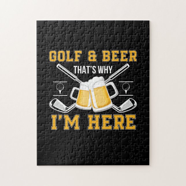 Puzzle Bière Drinker Golf Et Bière Anniversaire (Vertical)