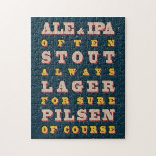 Puzzle Bière Toujours. affiche vintage de bière. Bière