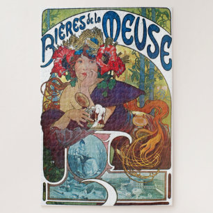 Puzzle Bière vintage Art Nouveau Alphonse Mucha Art