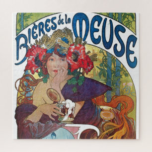 Puzzle Bière vintage Art Nouveau Alphonse Mucha Art