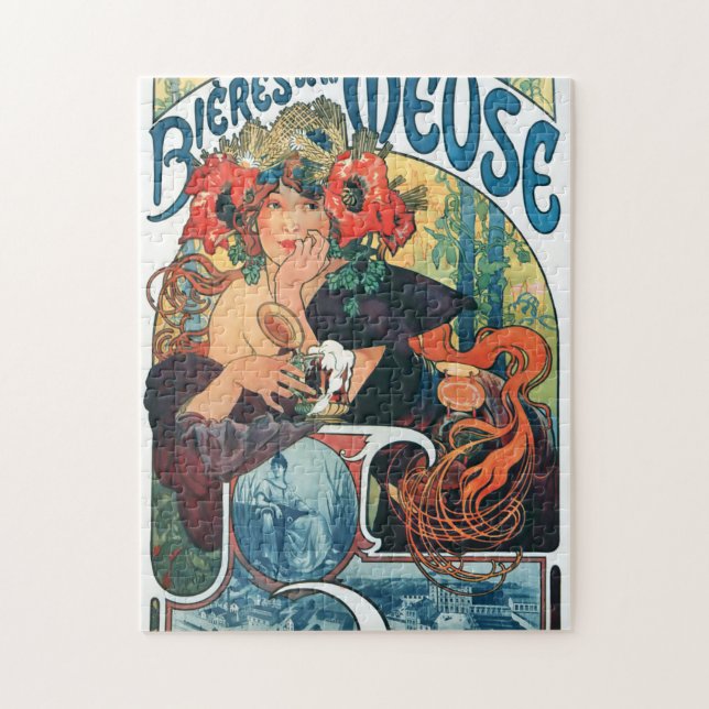 Puzzle Bieres de la Meuse, Mucha (Vertical)