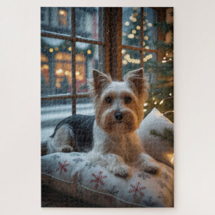 Puzzle Biewer Terrier avec lumières de Noël pour les Fête
