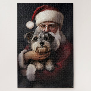 Puzzle Biewer Terrier Avec Noël Festif Du Père Noël