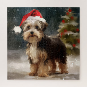 Puzzle Biewer Terrier Chien dans Noël de neige