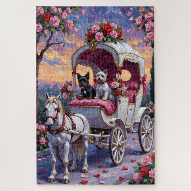 Puzzle Biewer Terrier Chien Saint-Valentin (Vertical)