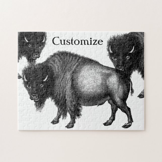 Puzzle Big Bison Buffalo Thunder-Cove (Horizontal)