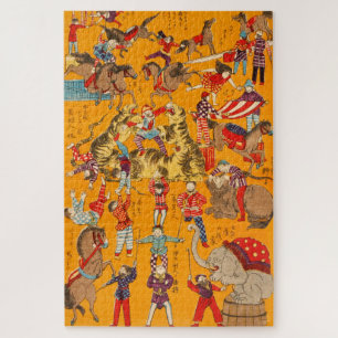 Puzzle Big Japanese Circus woodblock print