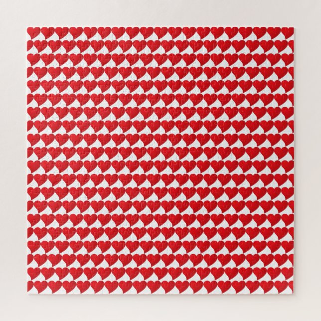 Puzzle Big Red Hearts motif blanc Saint Valentin (Vertical)