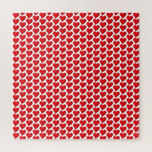 Puzzle Big Red Hearts motif blanc Saint Valentin