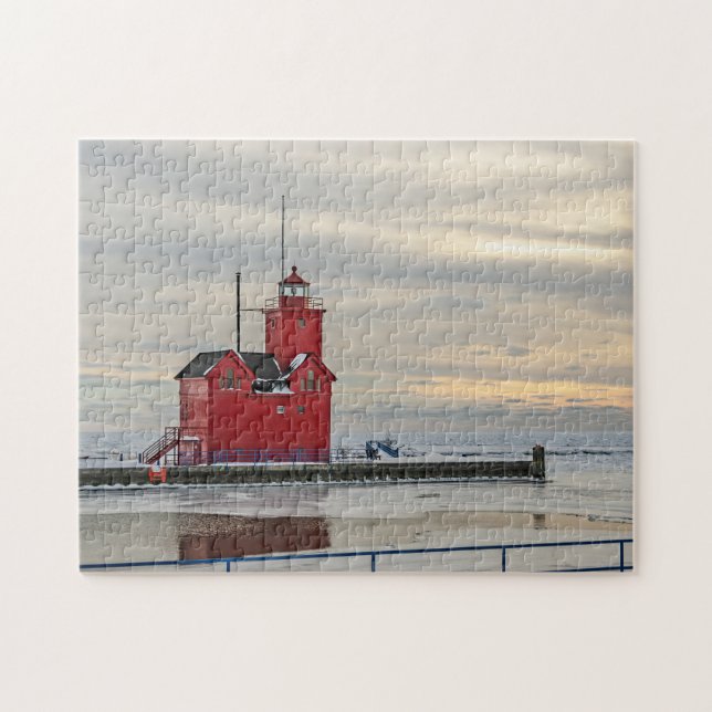 Puzzle Big Red Lighthouse in Holland MI - 252 pièce (Horizontal)