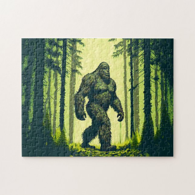 Puzzle Bigfoot en promenade dans la forêt (Horizontal)