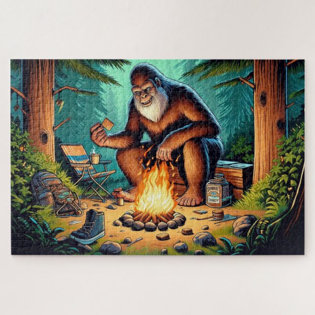 Puzzle Bigfoot et les guimauves du feu de camp, Feu de ca (Horizontal)