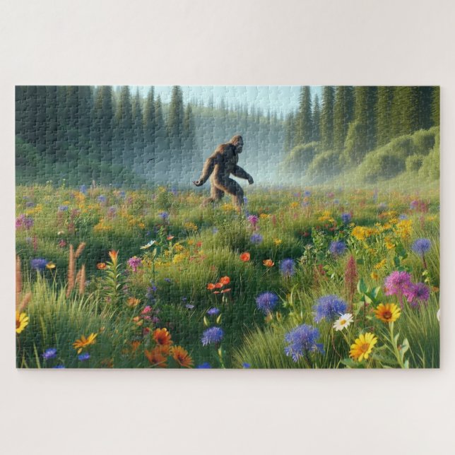 Puzzle Bigfoot in Bloom, Bigfoot in wildflowers landscape (Horizontal)