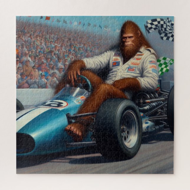 Puzzle Bigfoot Racecar (Vertical)