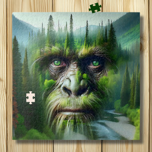 Puzzle Bigfoot Sasquatch Double exposition avec forêt