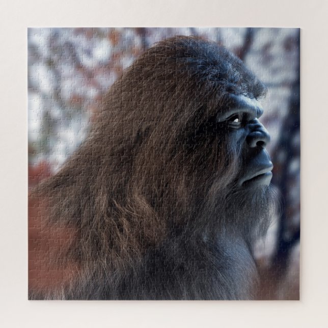 PUZZLE BIGFOOT SASQUATCH PORTRAIT IN PROFILE AT DUSK (Vertical)