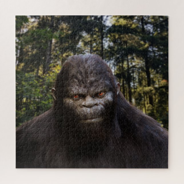 PUZZLE BIGFOOT SASQUATCH PORTRAIT ORANGE EYES (Vertical)
