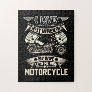 Puzzle Biker Life USA Hommes J'aime quand ma femme Motorc