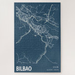 Puzzle Bilbao Espagne Plan de la ville Ligne Art bleu Imp<br><div class="desc">Bilbao Espagne Plan de la ville Ligne Art bleu Imprimer</div>