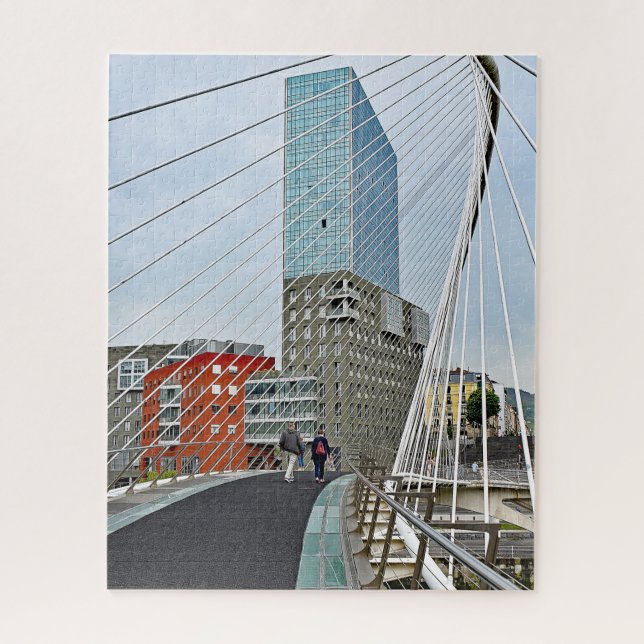 Puzzle Bilbao. Zubizuri ou le pont de Campo Volantin (Vertical)