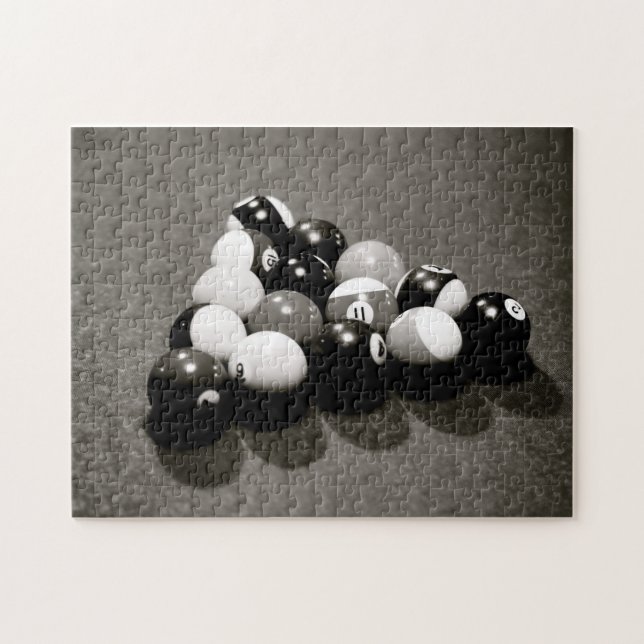 Puzzle Billiard Balls Man Cave Pool Table (Horizontal)