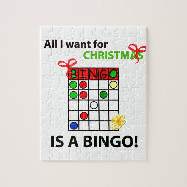 Puzzle BINGO Je veux un bingo pour Noël (Vertical)
