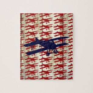 Puzzle Biplan vintage sur les cadeaux en bois d'aviation