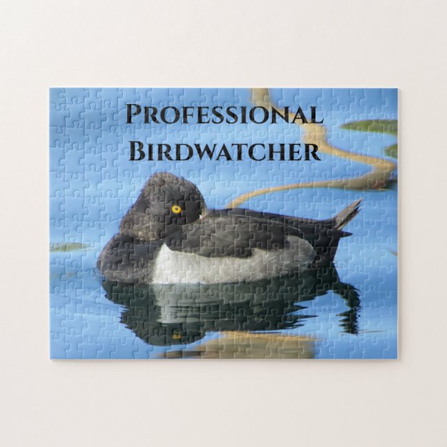 Puzzle Birdwatcher professionnel canard bleu eau sauvage  (Horizontal)
