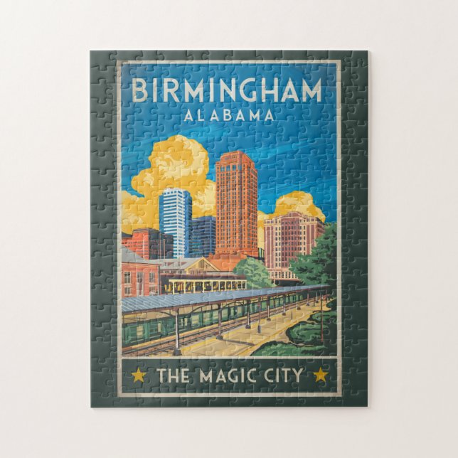 Puzzle Birmingham Alabama Voyage Art Vintage (Vertical)