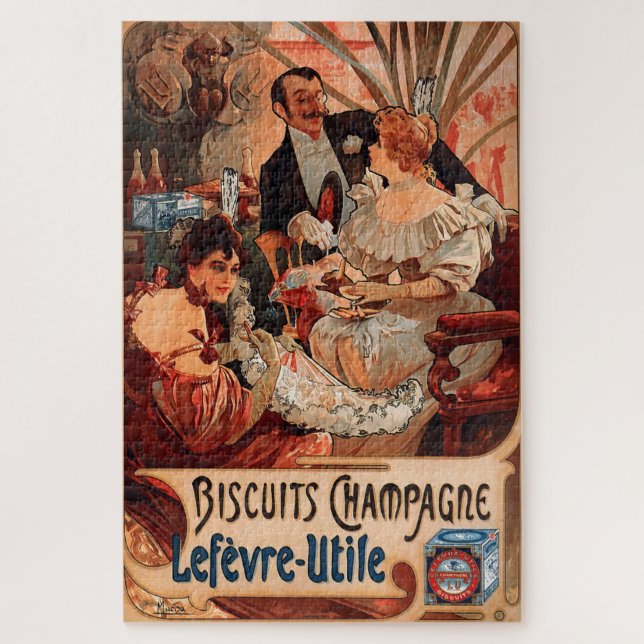 Puzzle Biscuits Champagne-Lefèvre-Utile – Alphonse Mucha (Vertical)