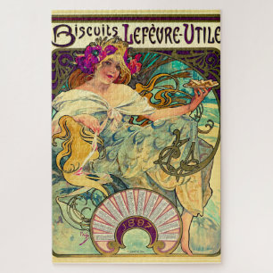 Puzzle Biscuits Lefevre-Utile par Alphonse Mucha (1896)