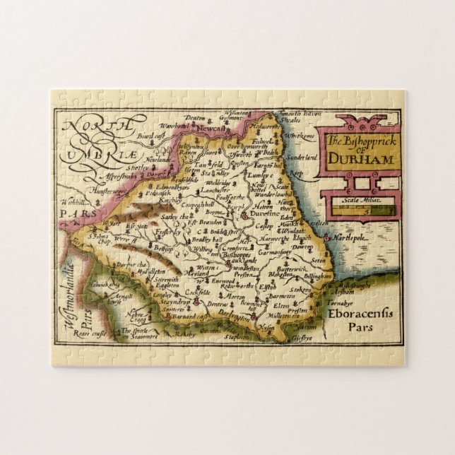 Puzzle Bishopprick du comté de Durham Angleterre Ancienne (Horizontal)