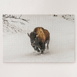 Puzzle Bison à travers la neige - 1014 pièce
