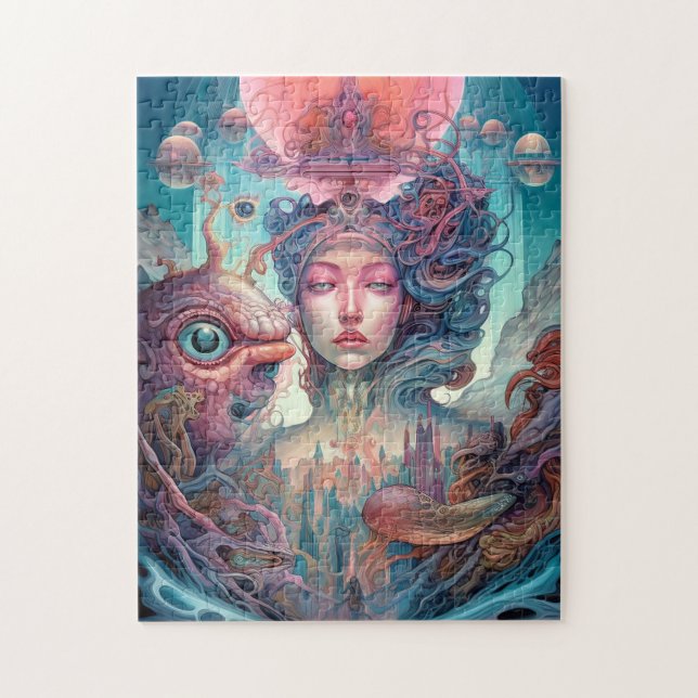 Puzzle Bizarre surréaliste Alien Art femme (Vertical)