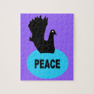 Puzzle Black and Blue Peace Dove