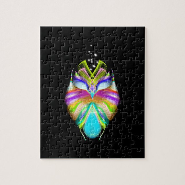 Puzzle Black and Multicolor Oracle Owl (Vertical)