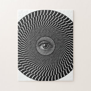 Puzzle Black and White Eye Circulaire Graphic